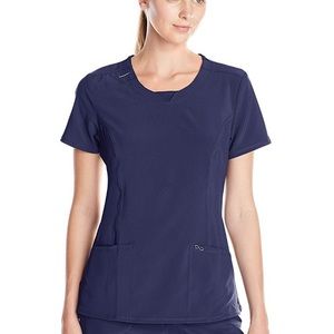 Cherokee Infinity Round Neck Scrub Top Navy Blue